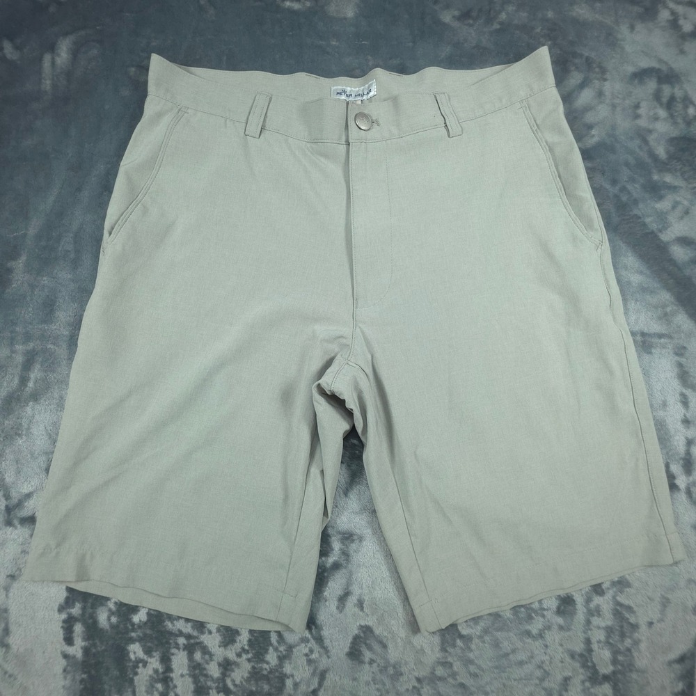 Peter Millar Crown Sport Golf Shorts Mens 32 Khaki Tan Performance ME0EP01 BRI